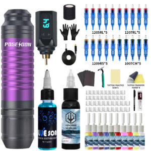 POSEIDON Purple Wireless Tattoo Kit
